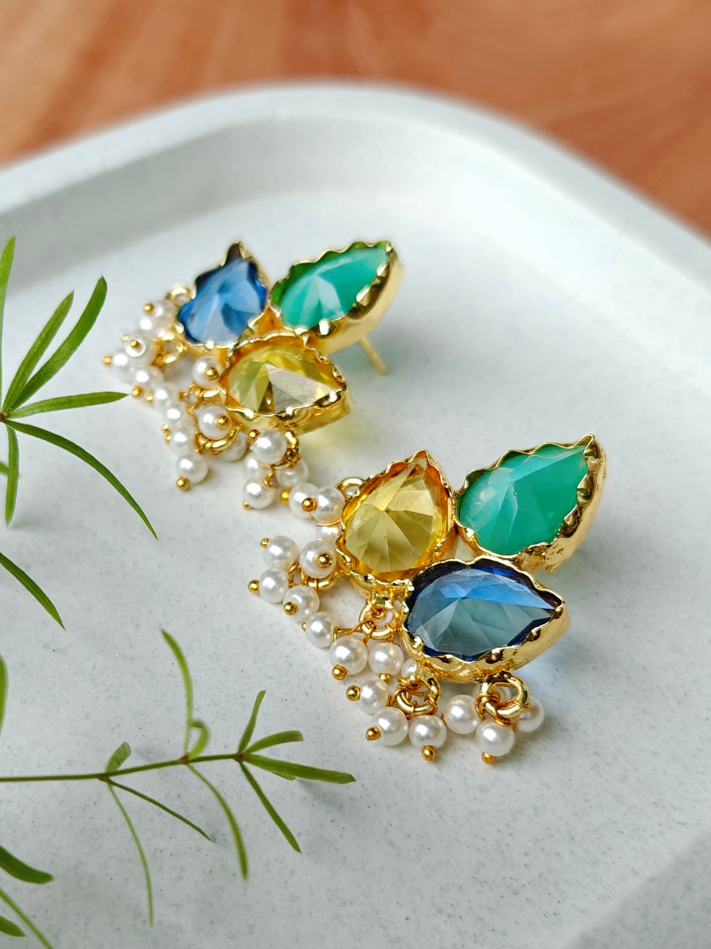 Tri-color Sparkle Earrings - pastel