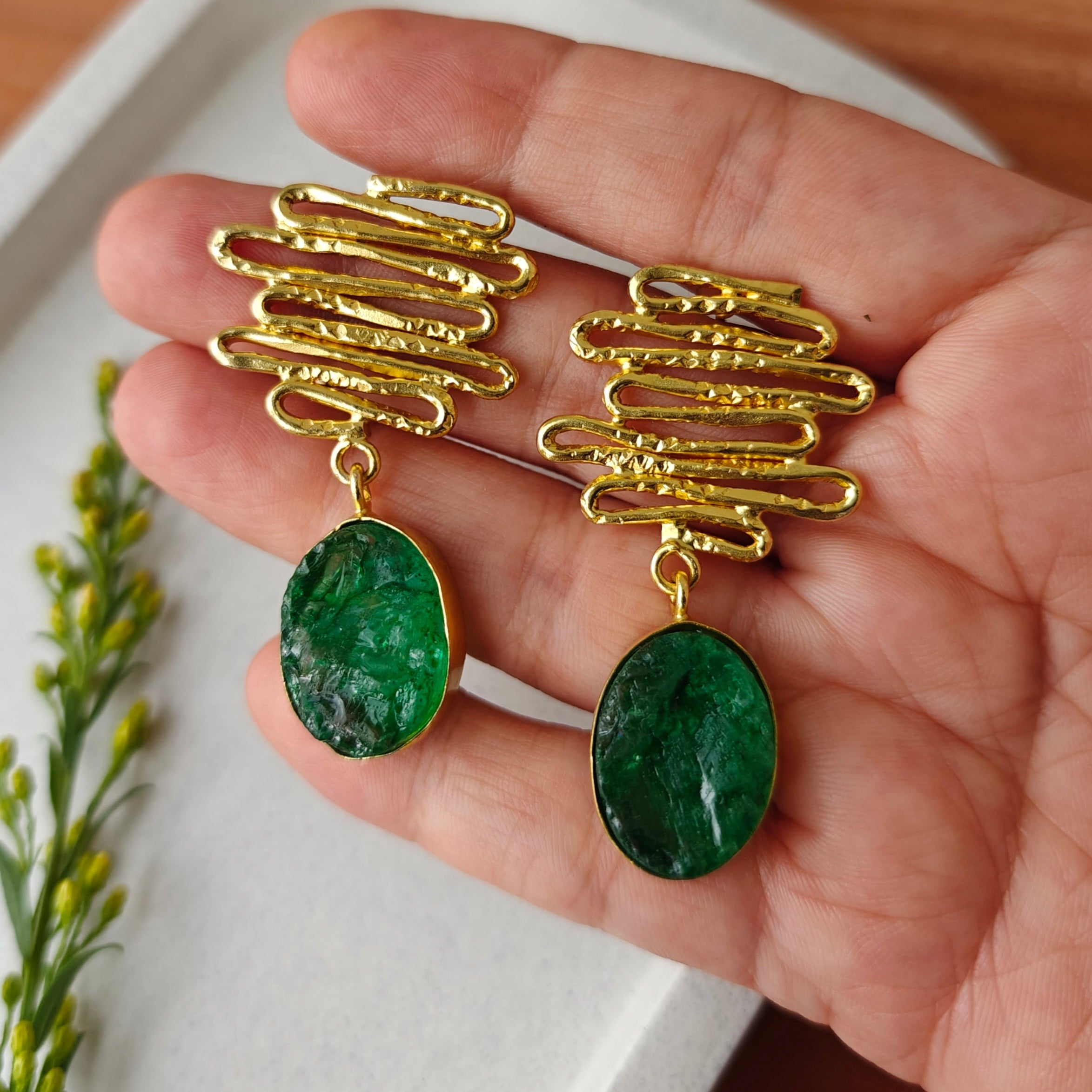 Whimsy Waves and Bold Drops - green