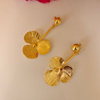 Gold Flower Drop Earrings