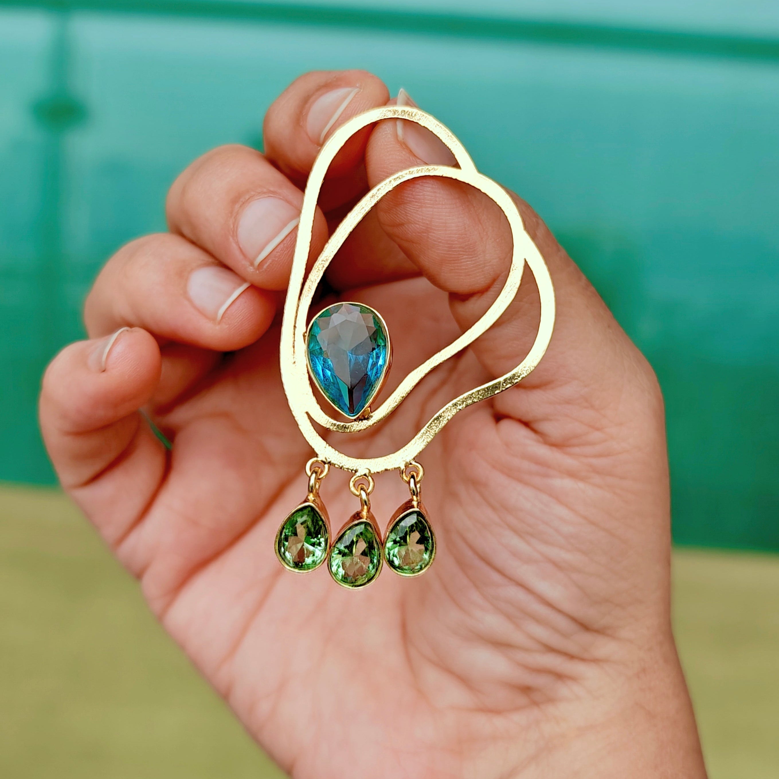 Golden Wave Statement earrings