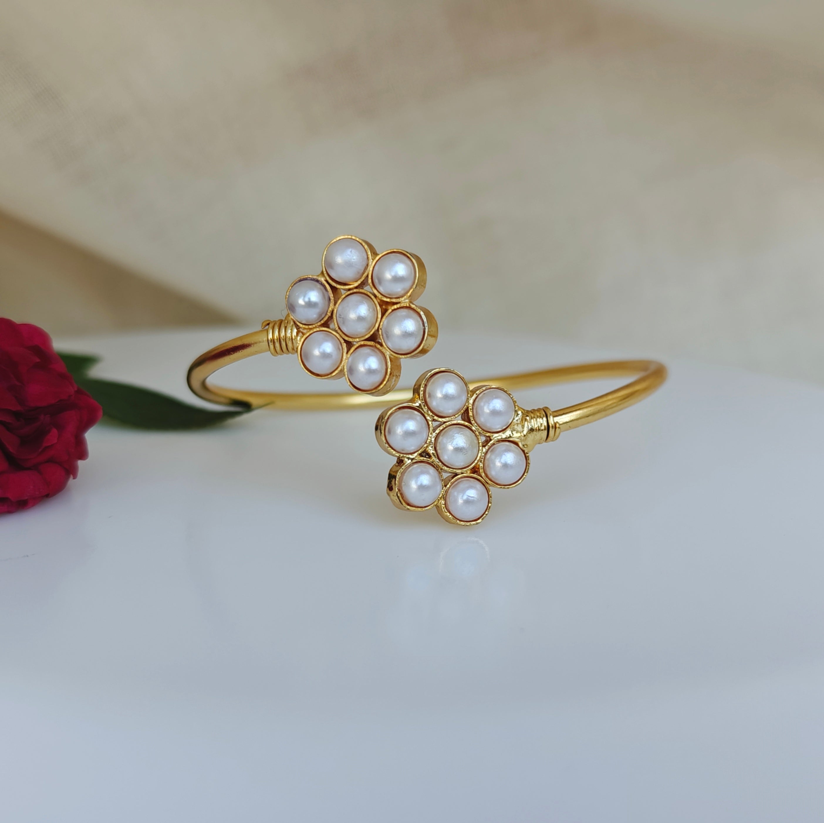 Petite Pearl Bouquet Open Bangle