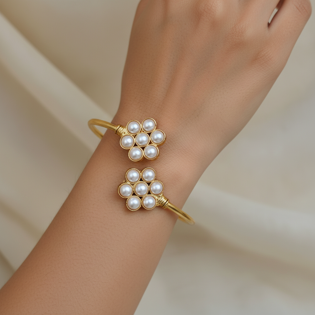 Petite Pearl Bouquet Open Bangle
