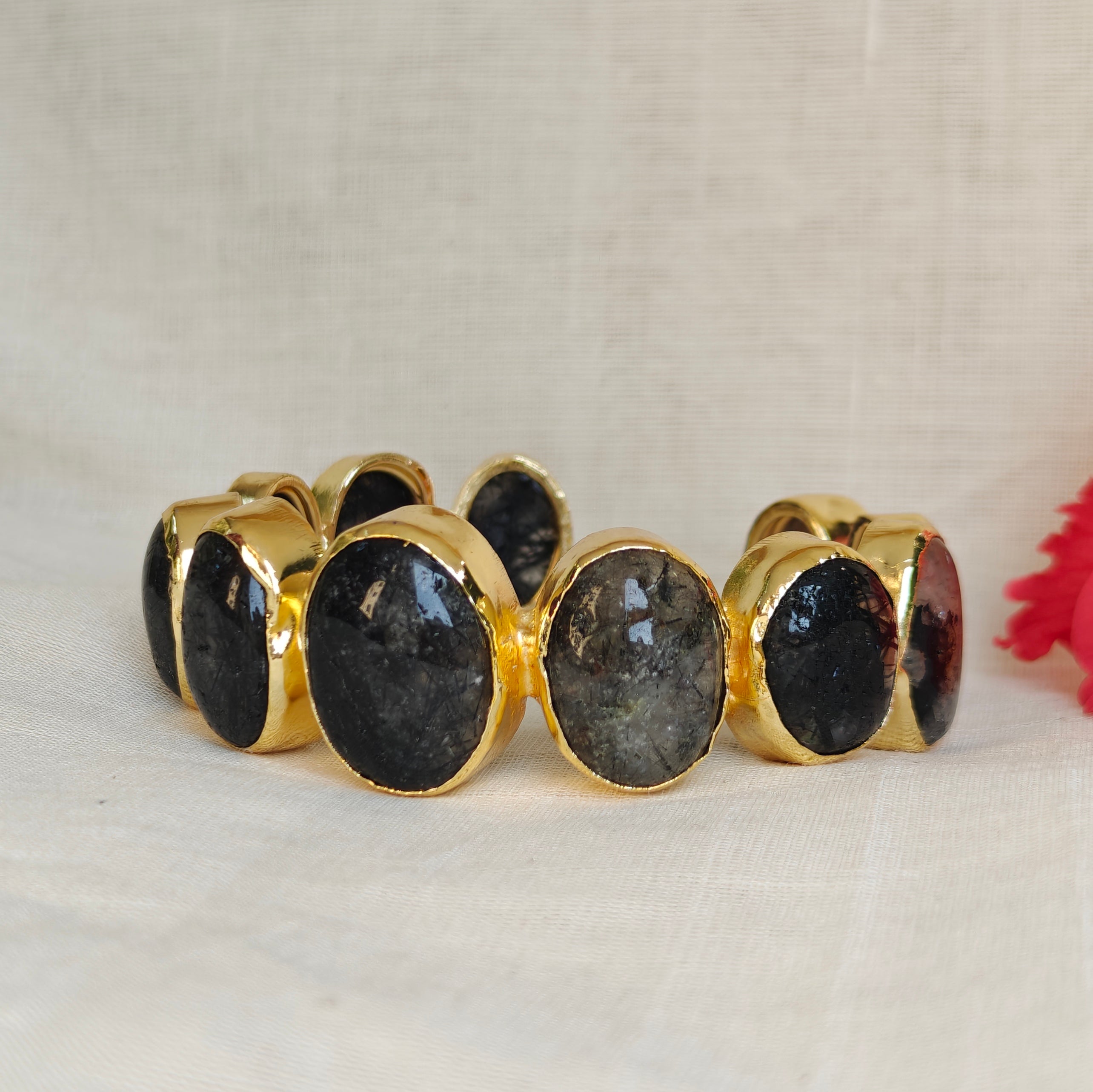 Rutile Quartz Orbit Statement Cuff