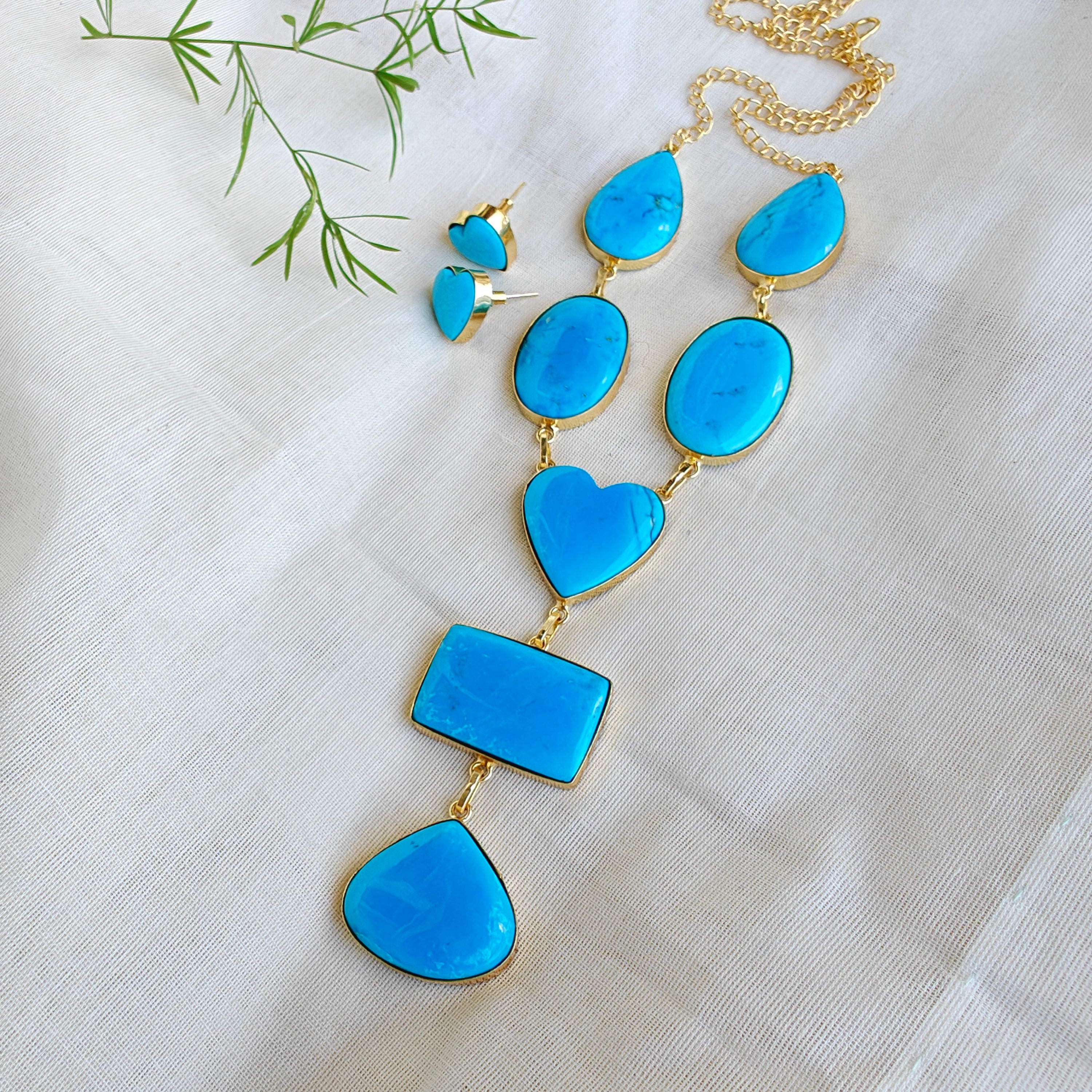 The Azure Oasis Statement Necklace Set
