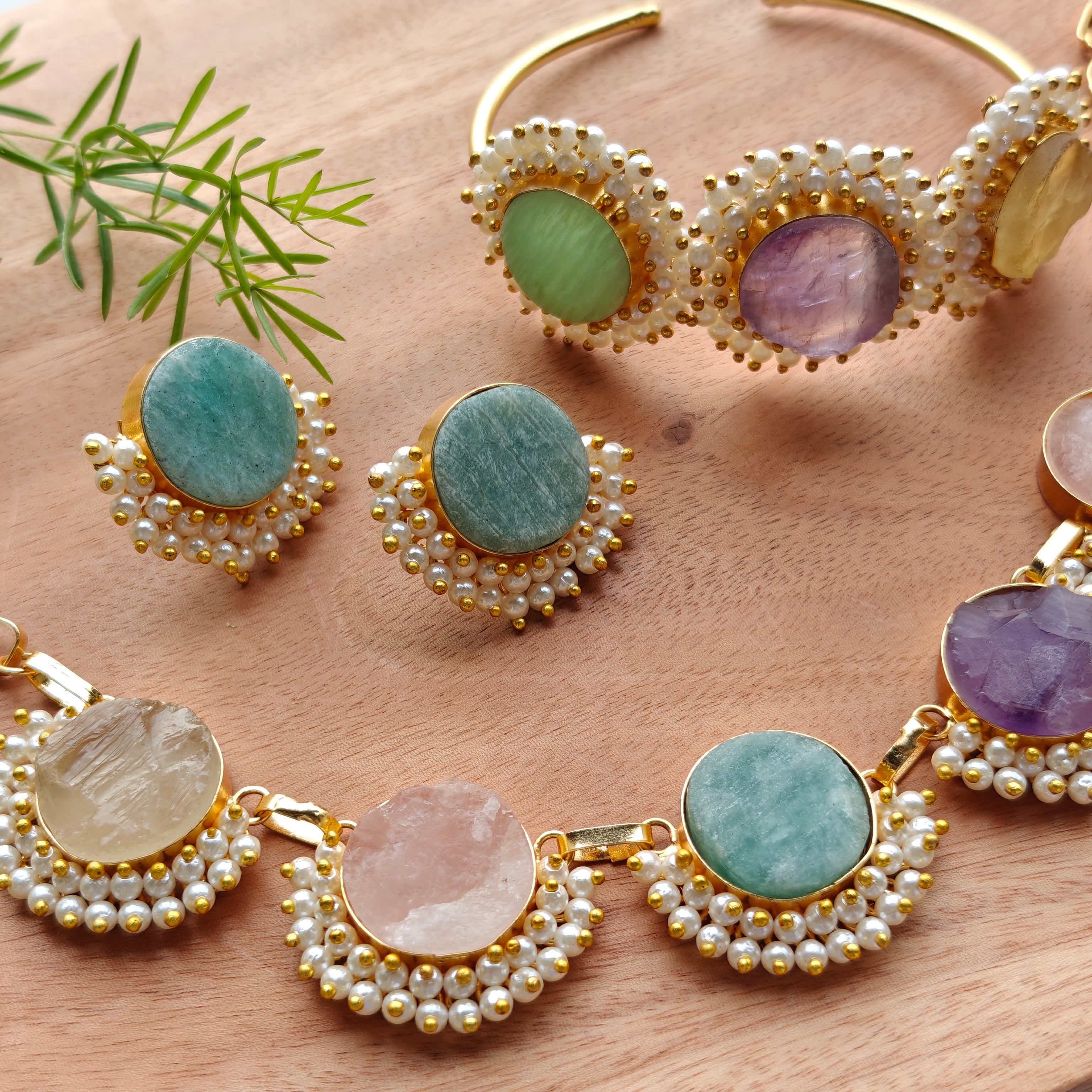 Royal Multi-stone Pearl Ensemble