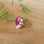 Bold Bloom Open finger ring - pink