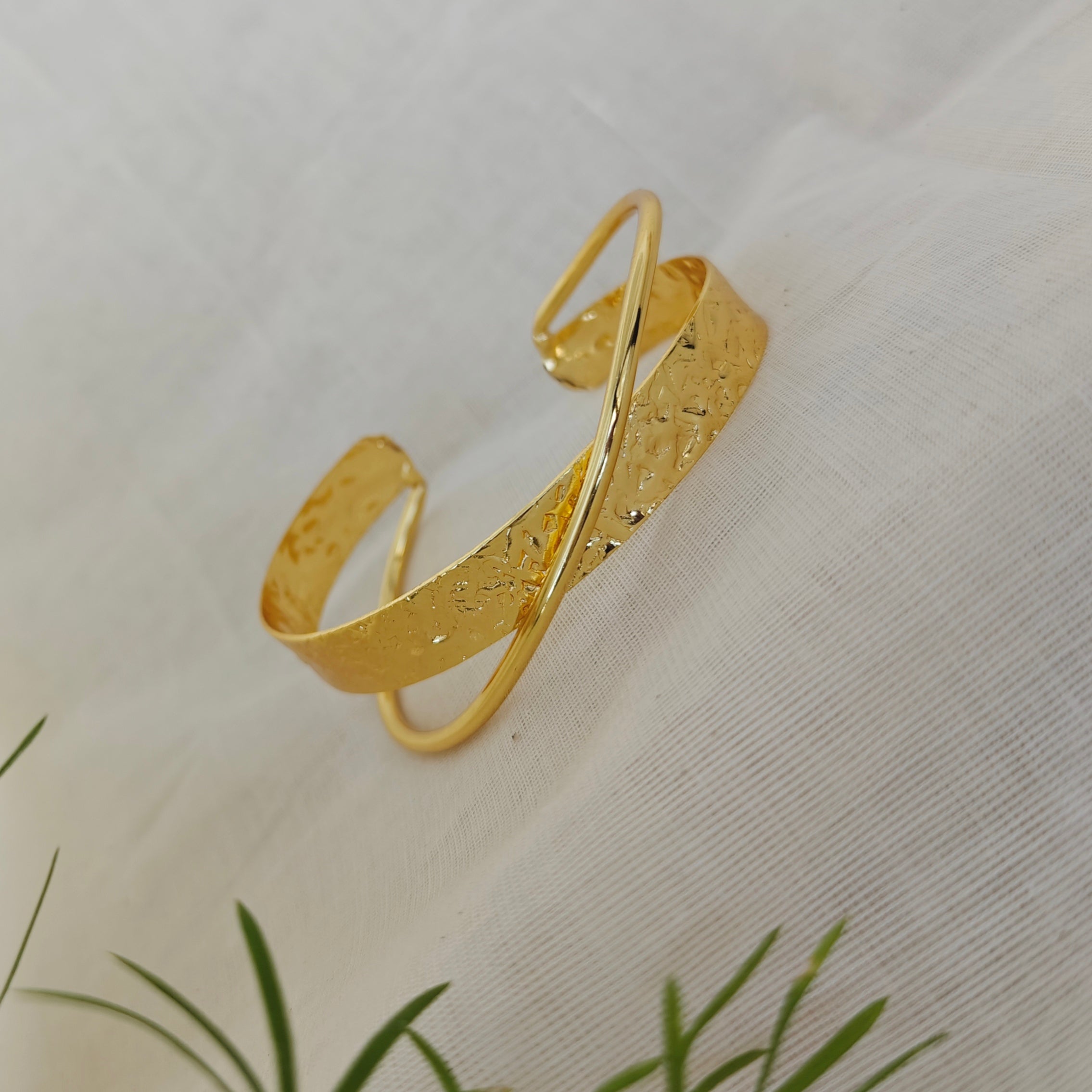 Hammered Gold Wrap Cuff