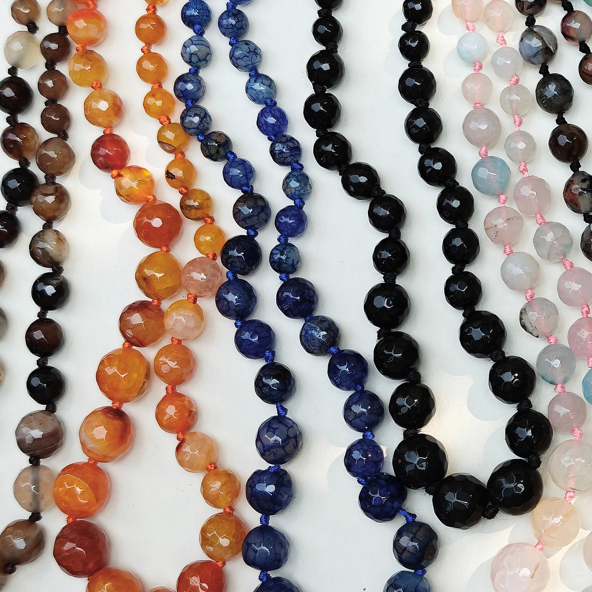 Agate graded beads necklace