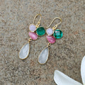 Rainbow Cluster Drop earrings