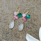 Rainbow Cluster Drop earrings