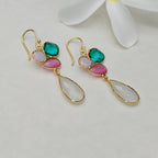 Rainbow Cluster Drop earrings