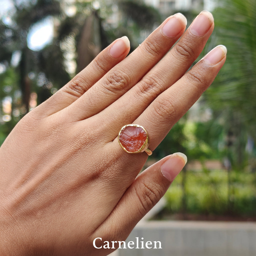 Natural Stone Button finger ring