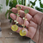 Long pendulum earrings - yellow crystal