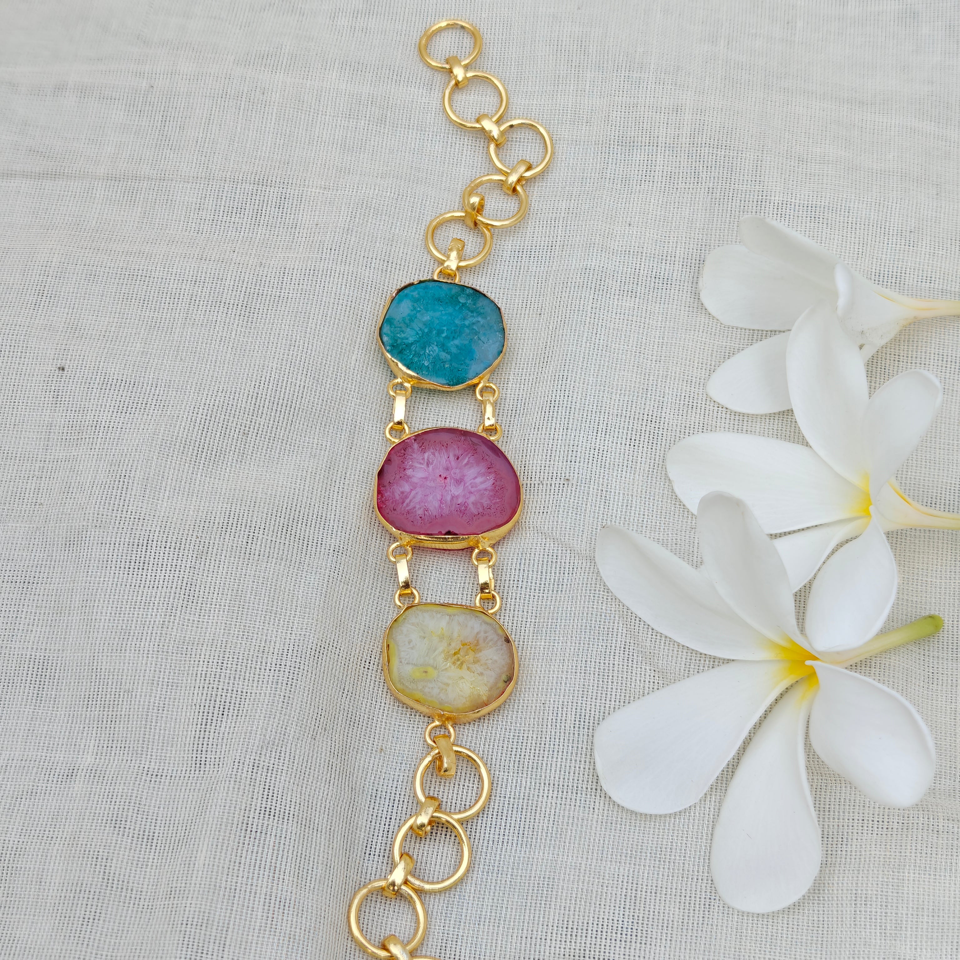 Pastel Agate Candy Crush Stone Bracelet