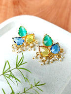 Tri-color Sparkle Earrings - pastel