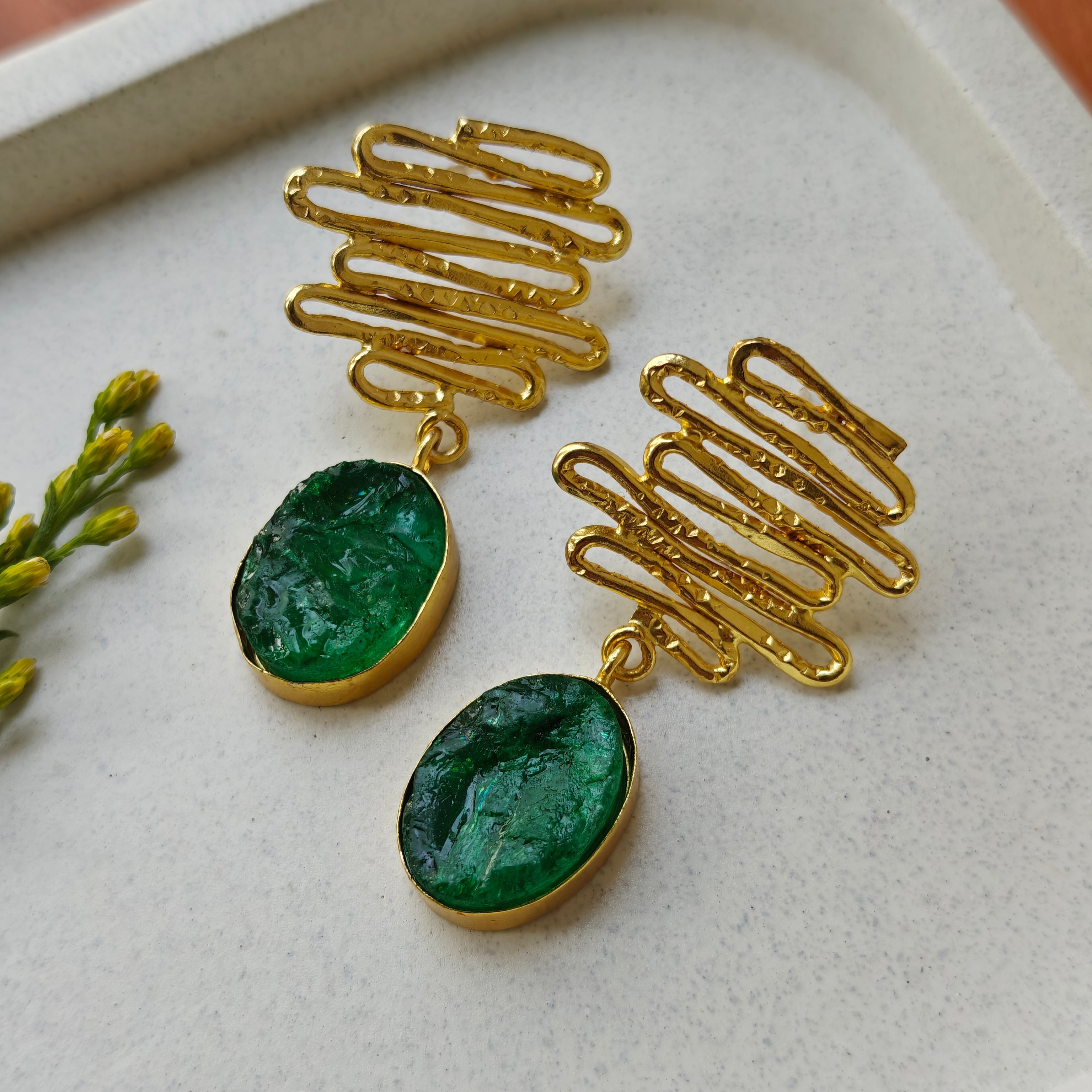 Whimsy Waves and Bold Drops - green