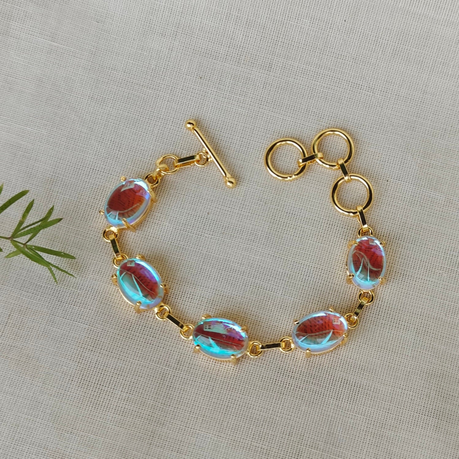 Electric tumble stones bracelet