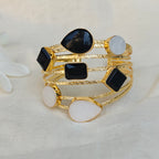 Monochrome Mosaic Wide Cuff bracelet