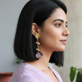 Long pendulum earrings - amethyst