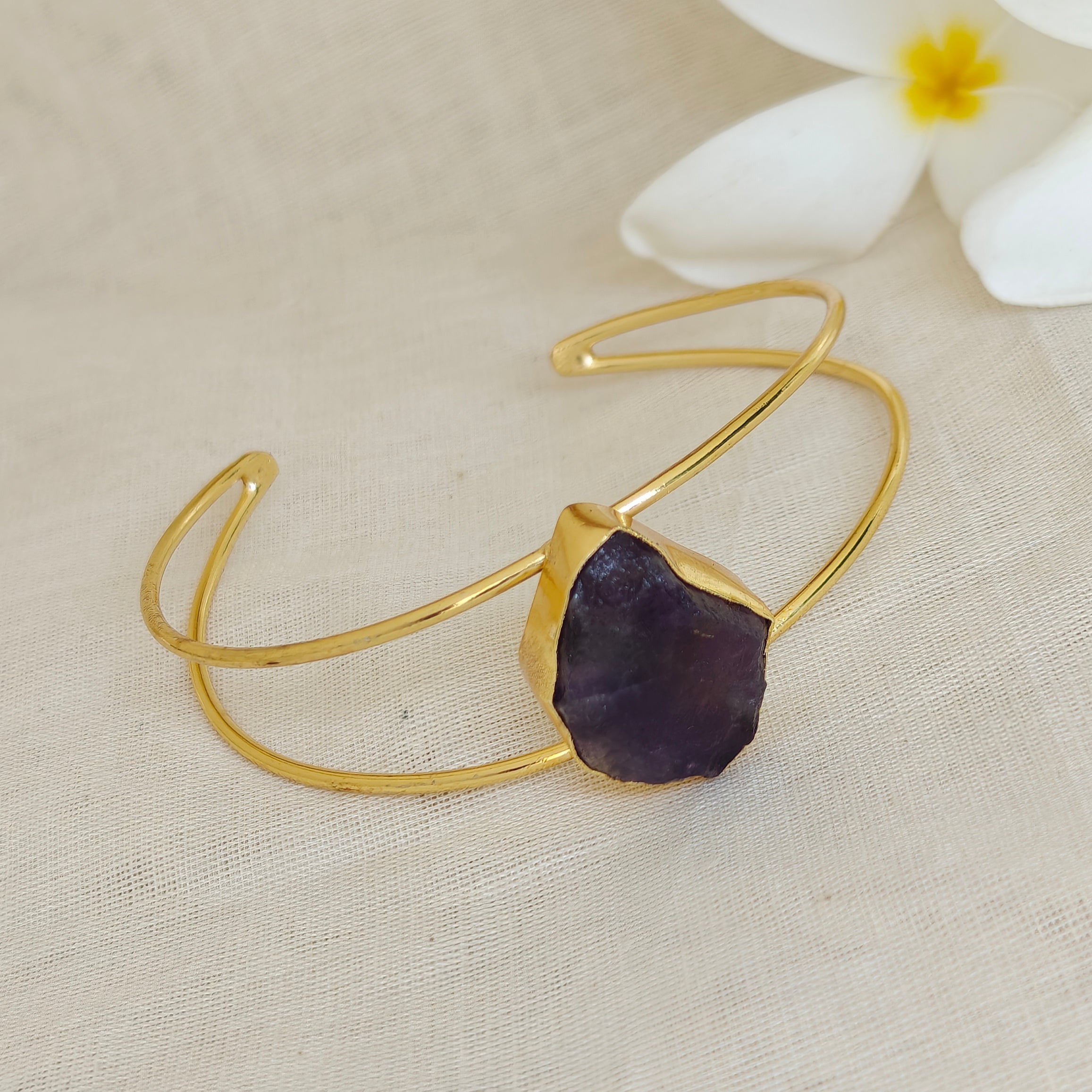 Amethyst Minimal Cuff