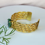 Solar agate mat bracelet - green