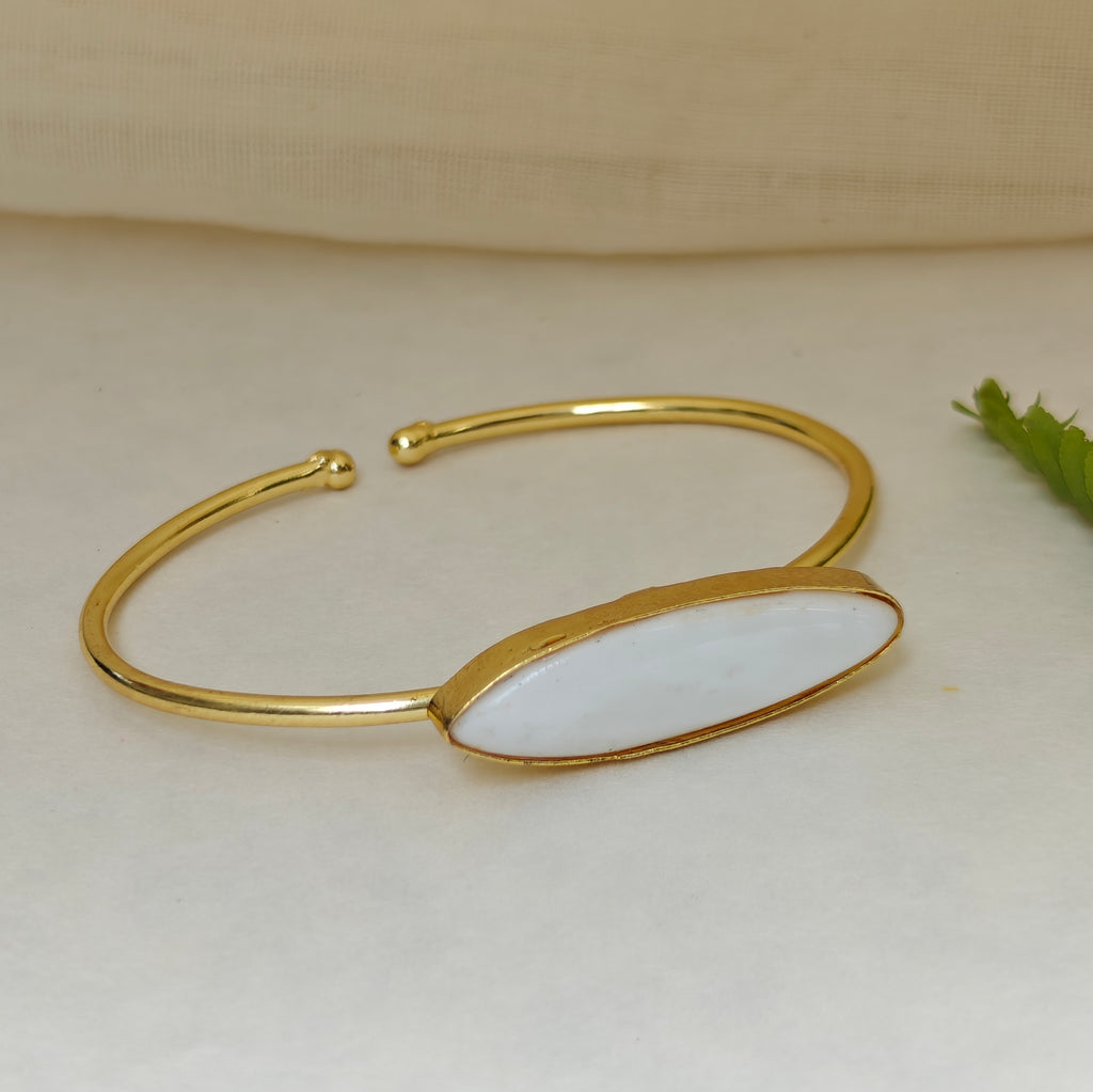 White Marquise Stone Slim Bangle
