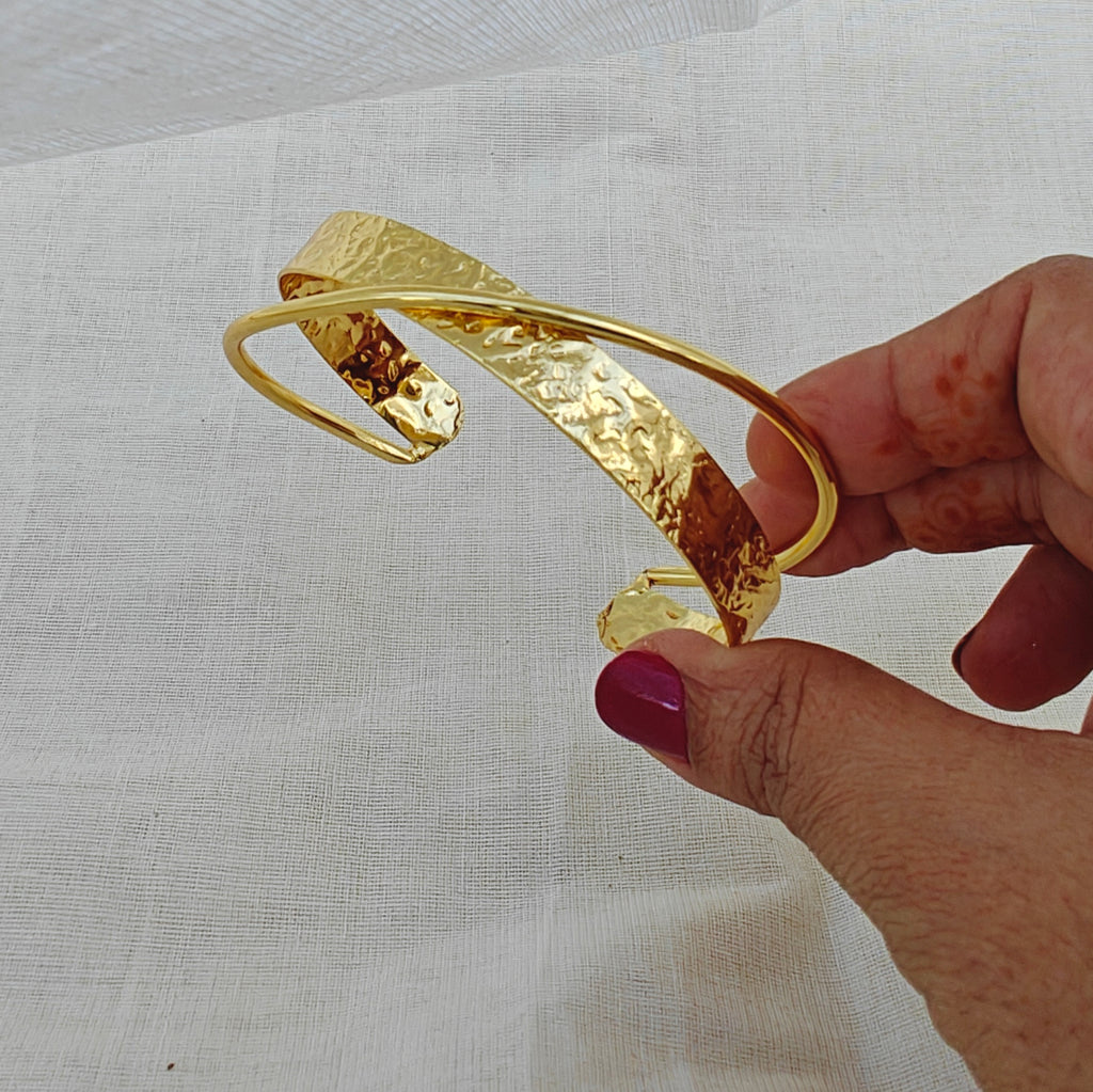 Hammered Gold Wrap Cuff