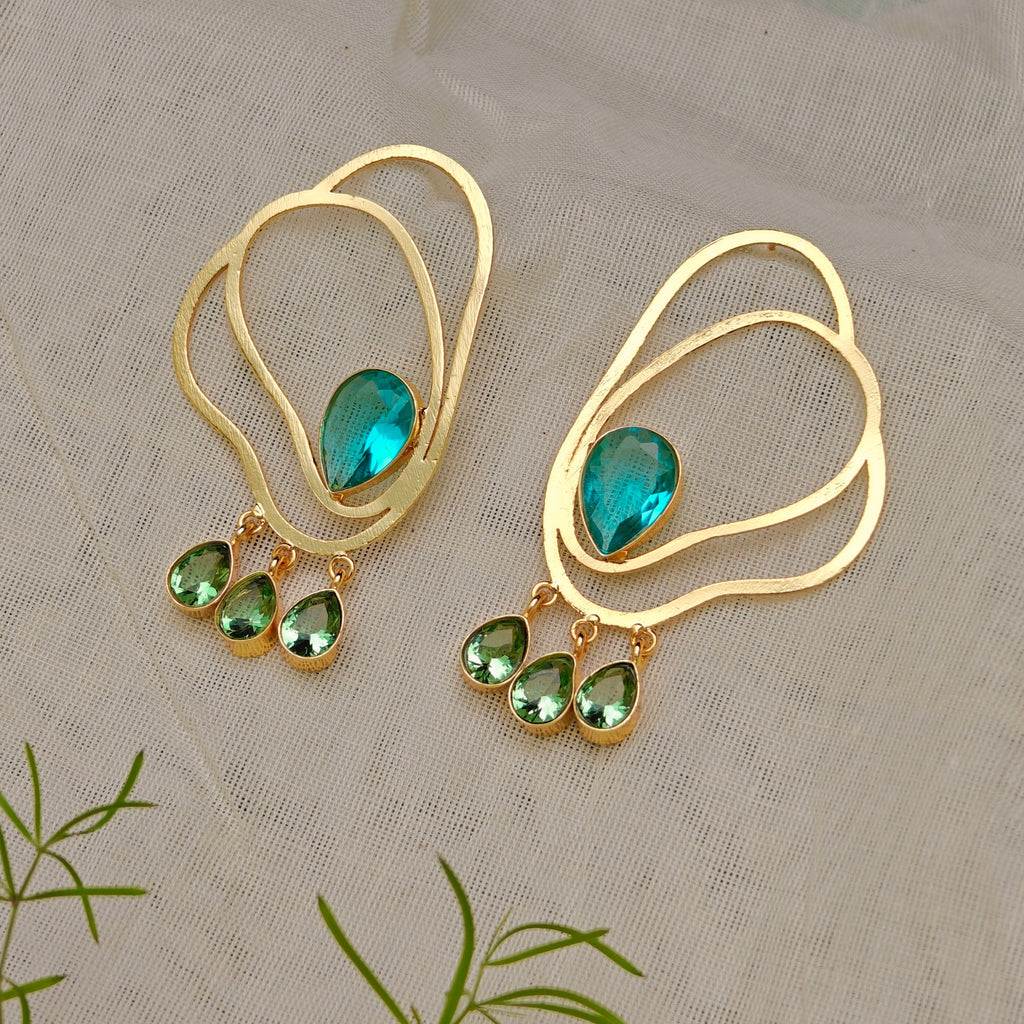 Golden Wave Statement earrings