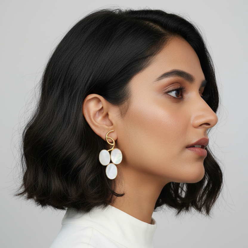 Mother of Pearls grape bunch earrings