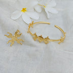 Celestial Textured Bangle and Statement Ring Set