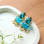 Royal Cyan Geometric Earrings