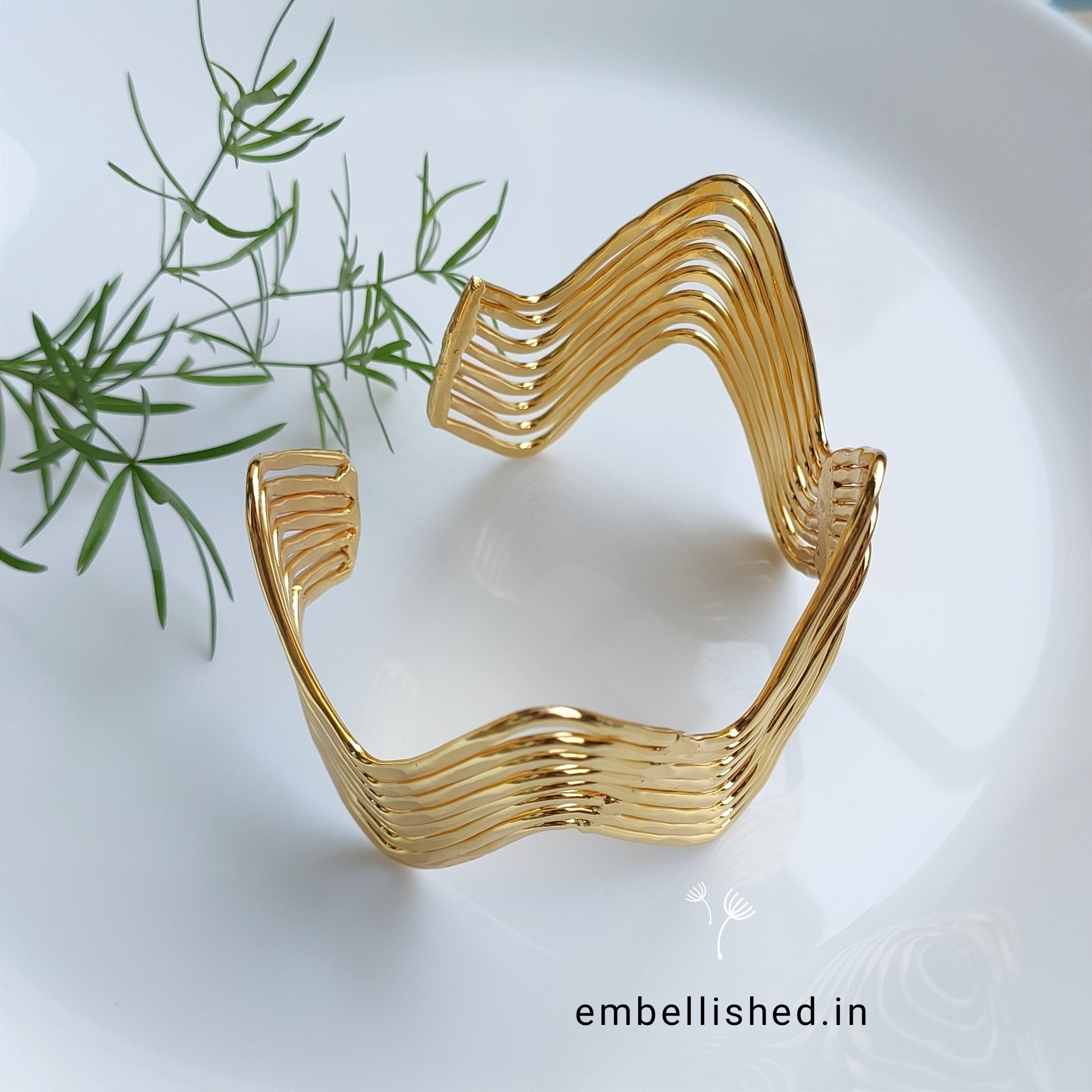 Layered Zig-Zag Open Cuff bracelet