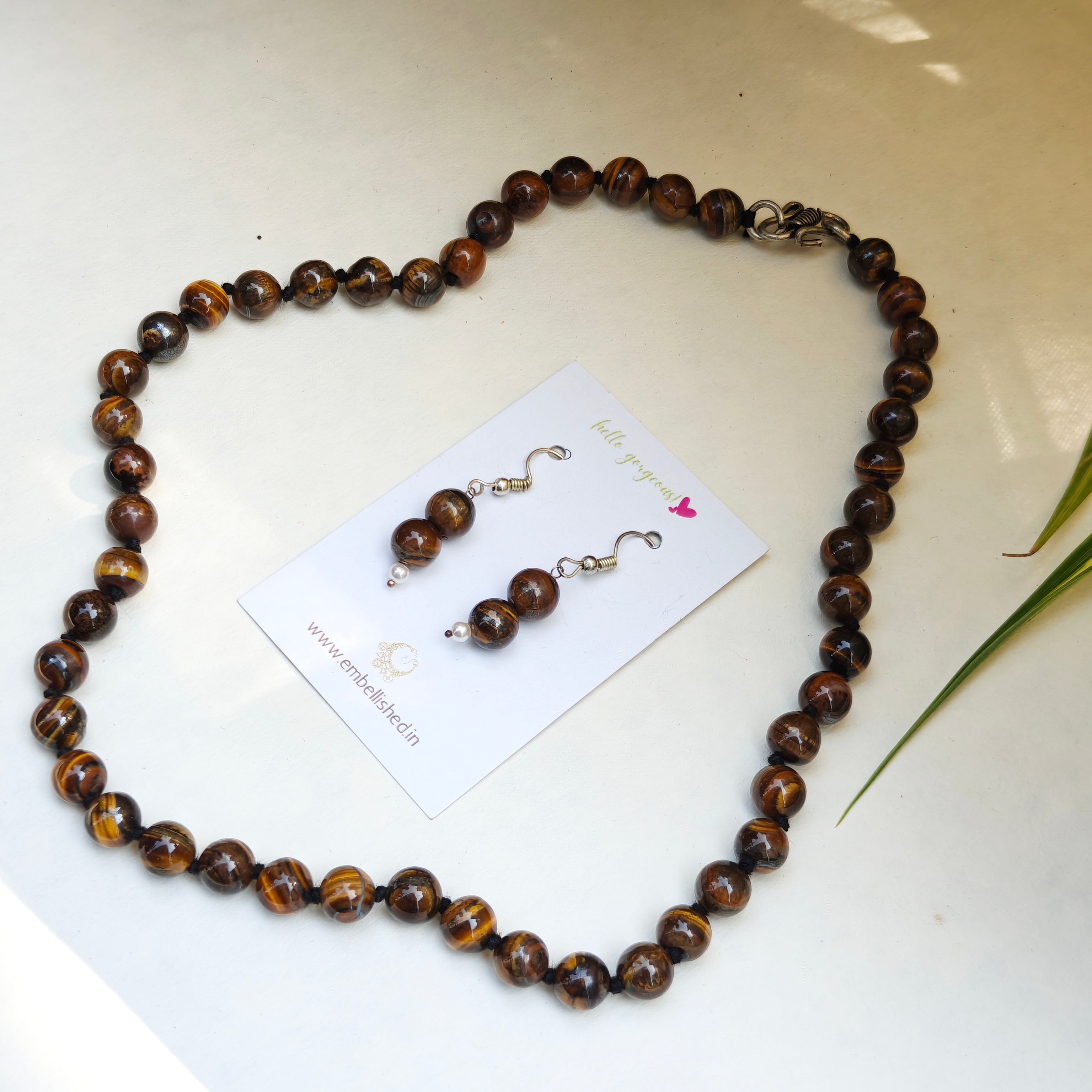 Natural stones beaded necklace and danglers