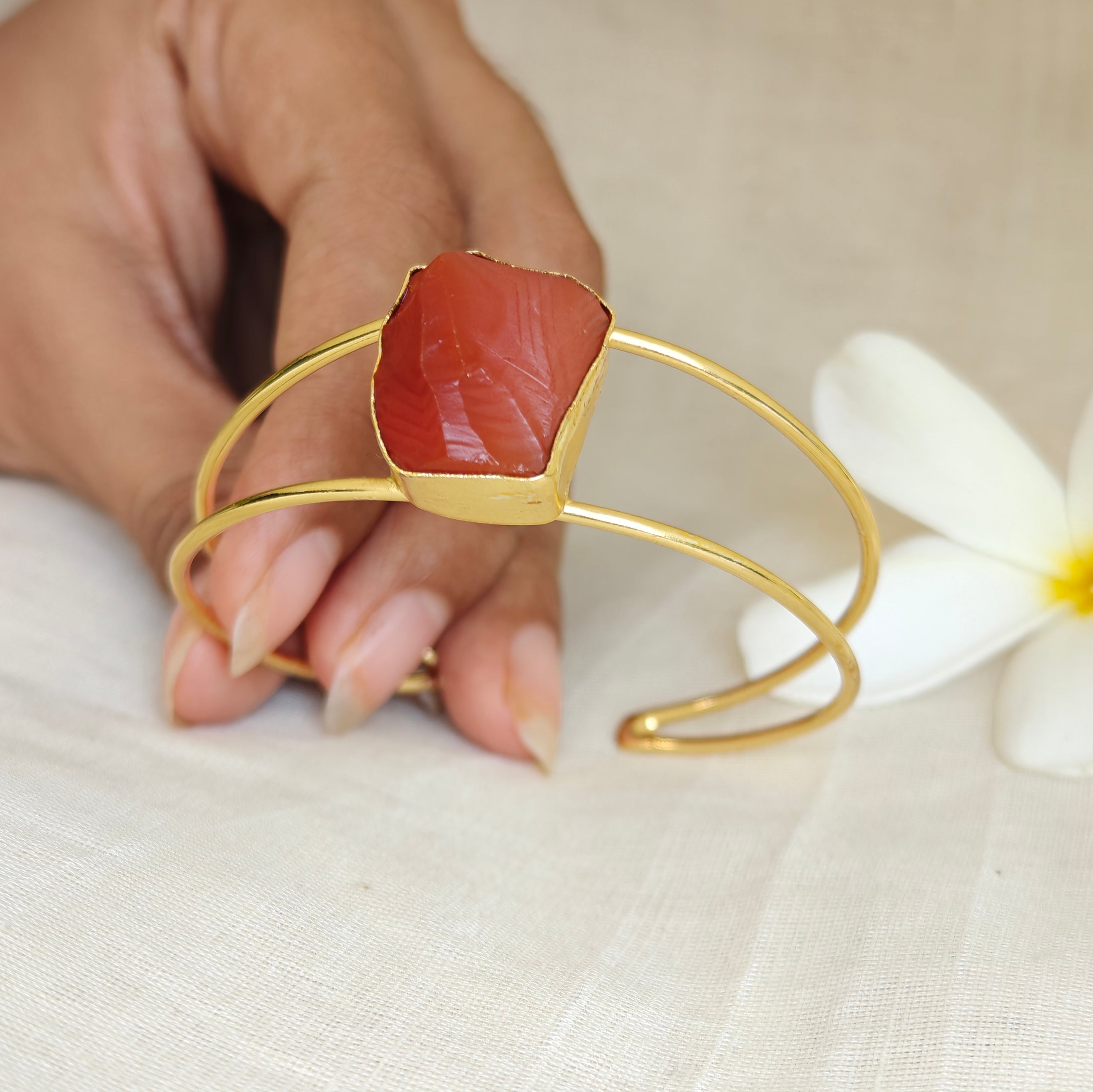 Carnelian Minimal Cuff