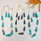 Earthy Trapezoid Stone Necklace Set