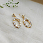 Mini Pearl Oval drop earrings