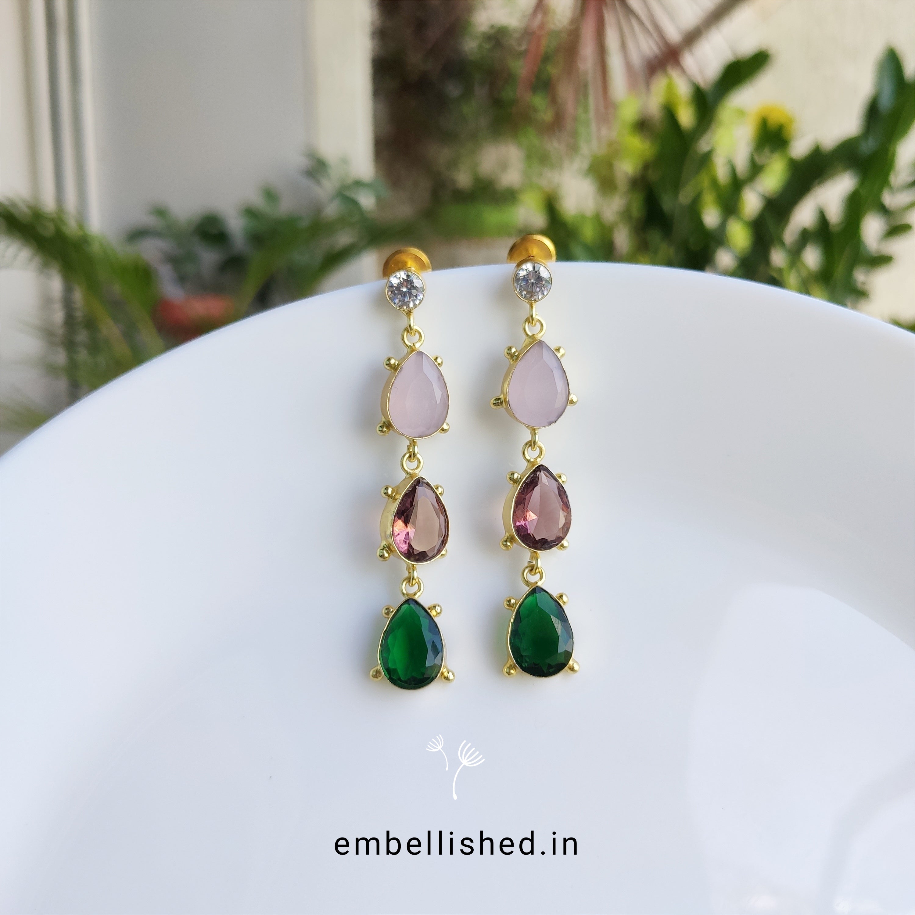 Multi-colored Sparkling Rope Earrings