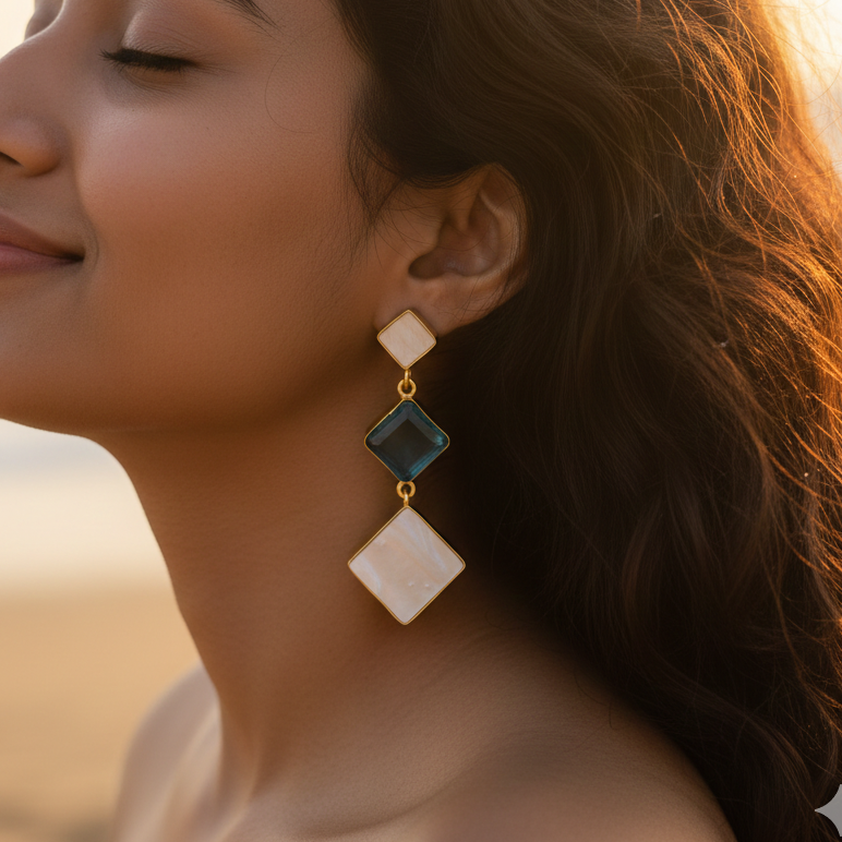 Ocean Haze Drop Earrings