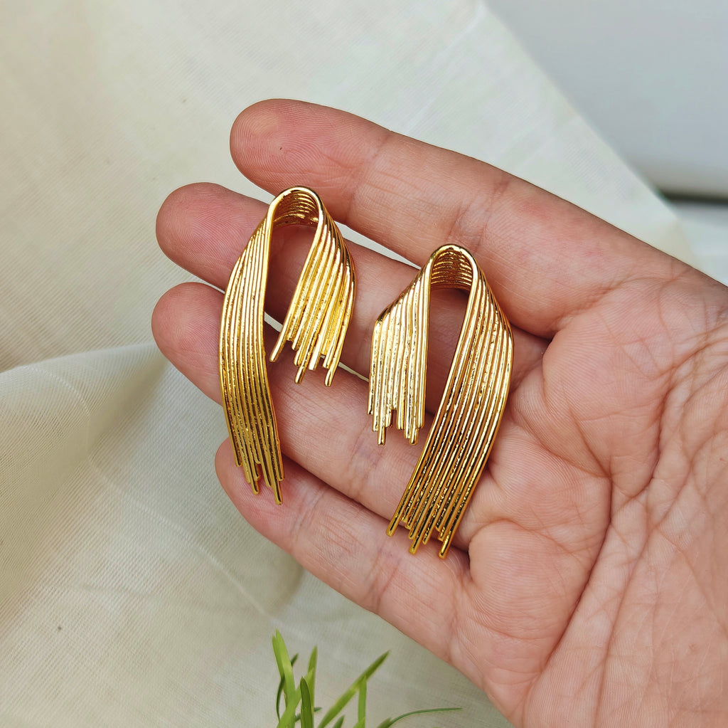 Gold Ribbon stud earrings 🎗️