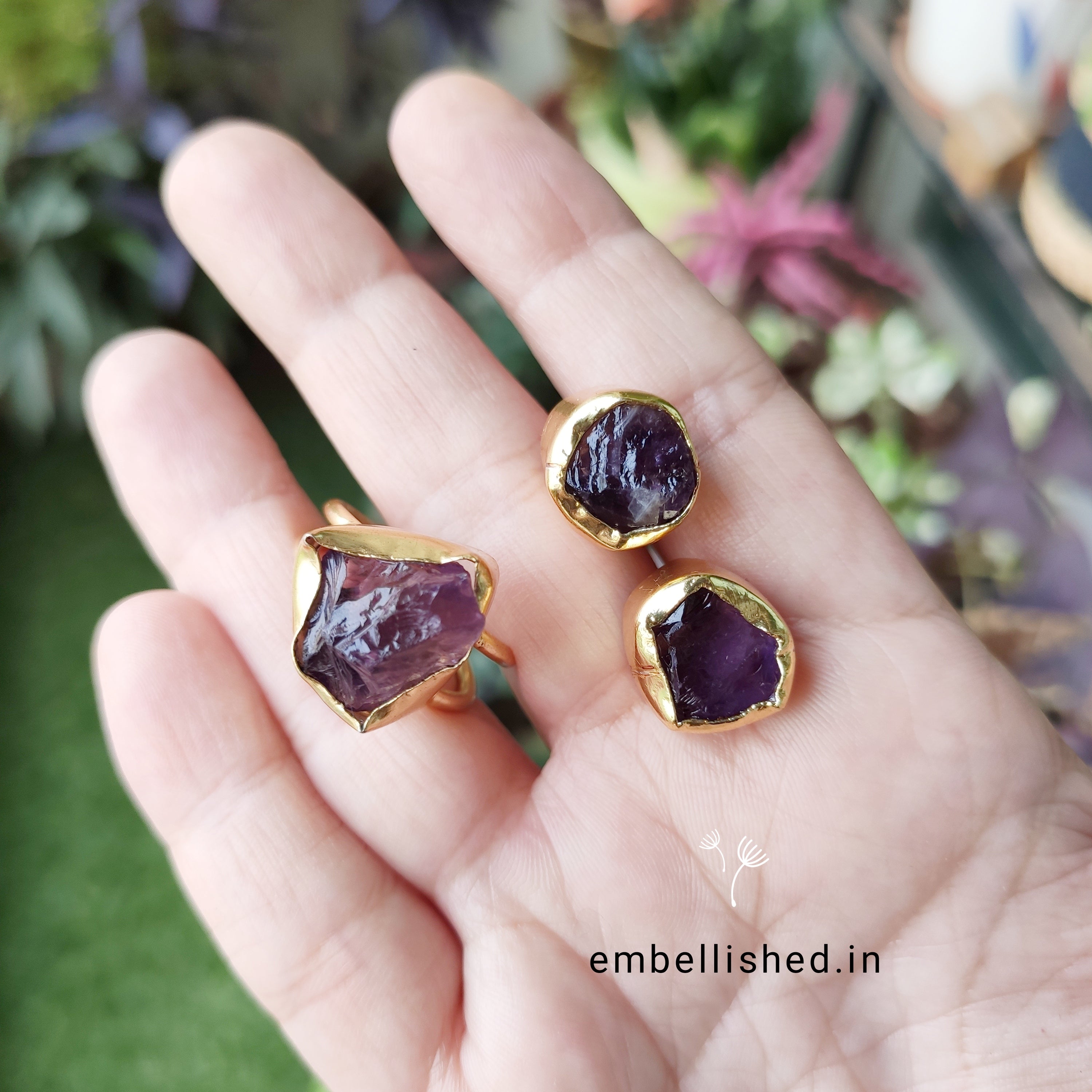 Amethyst eclectic stones choker set