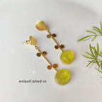 Long pendulum earrings - yellow crystal