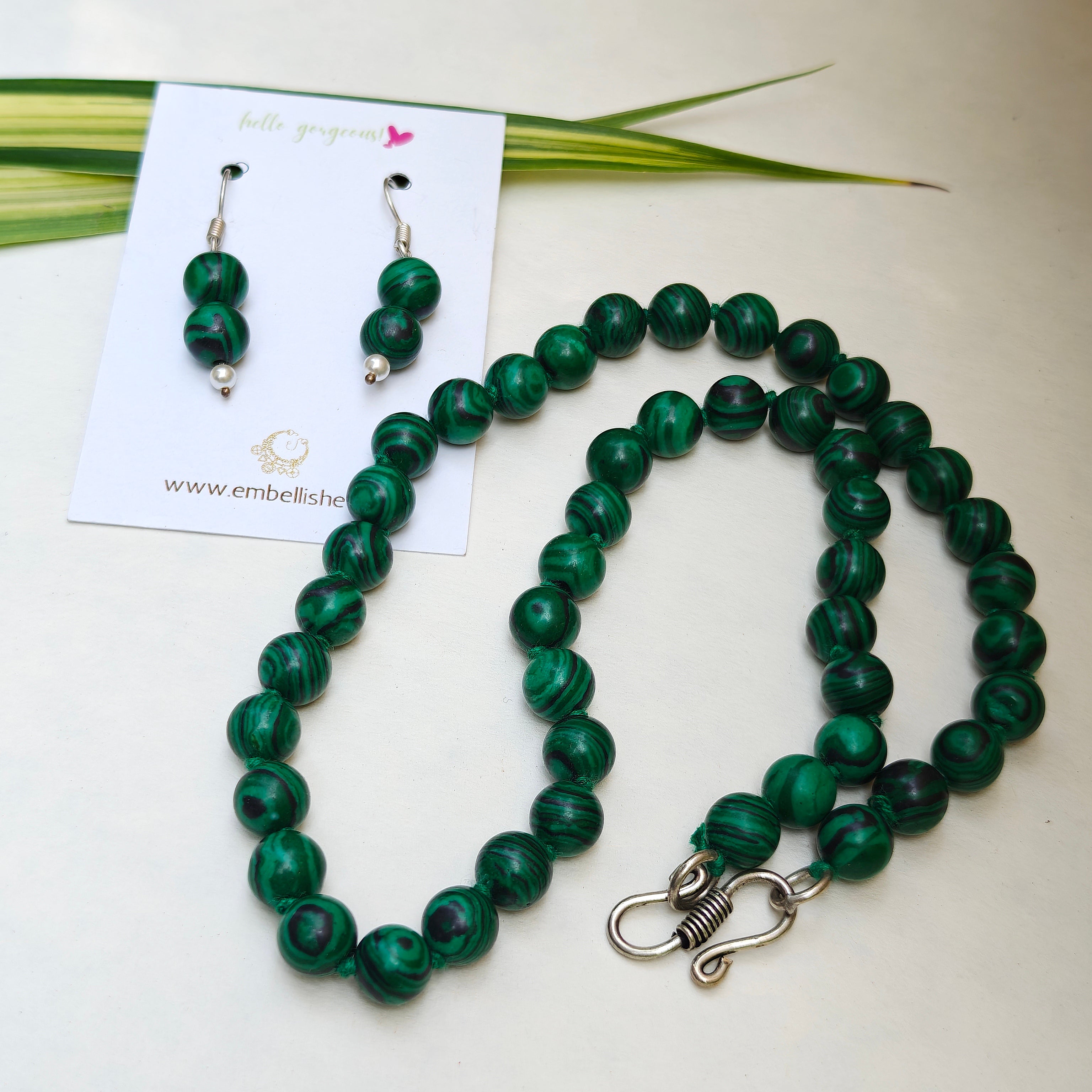 Natural stones beaded necklace and danglers