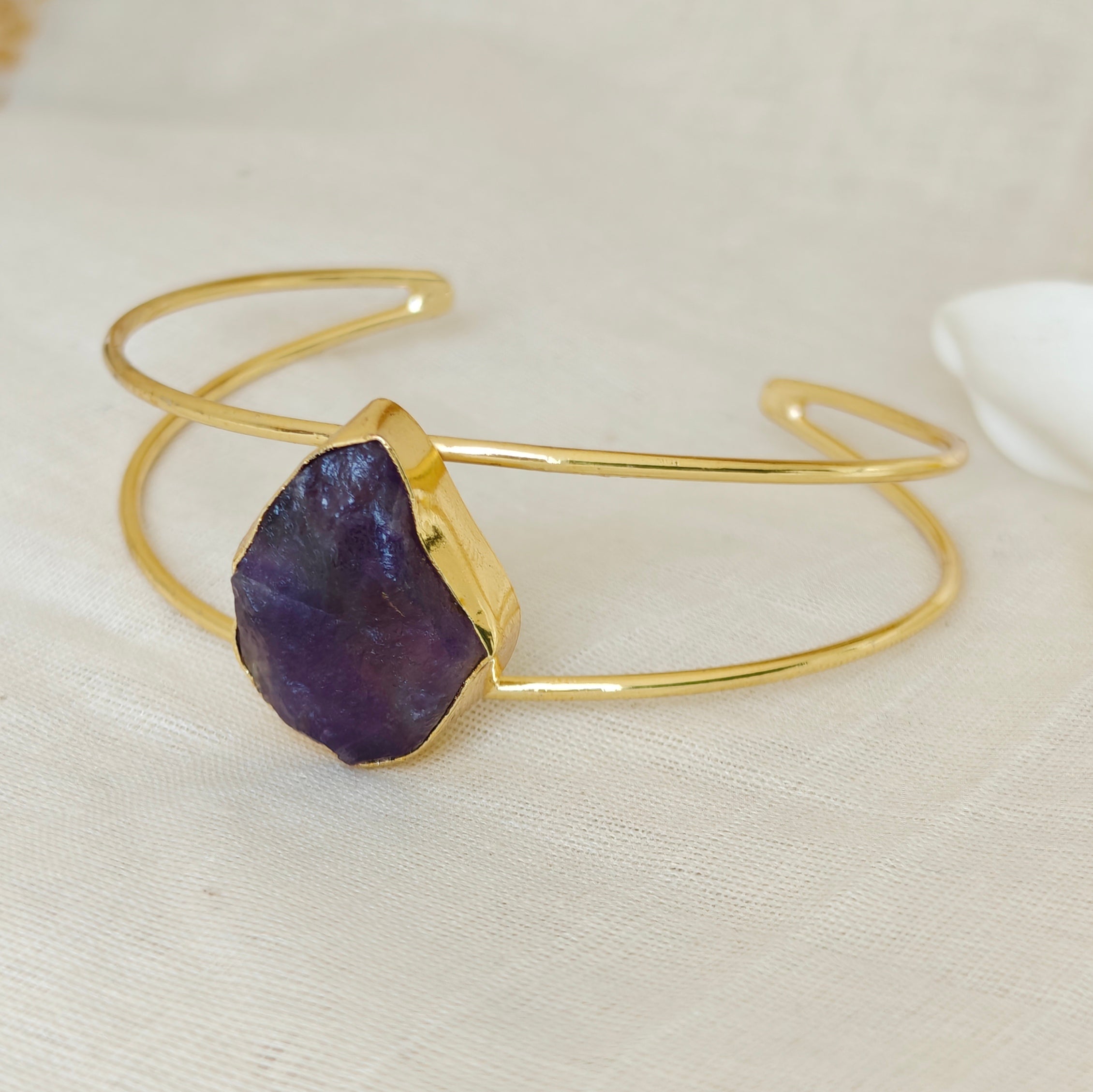 Amethyst Minimal Cuff