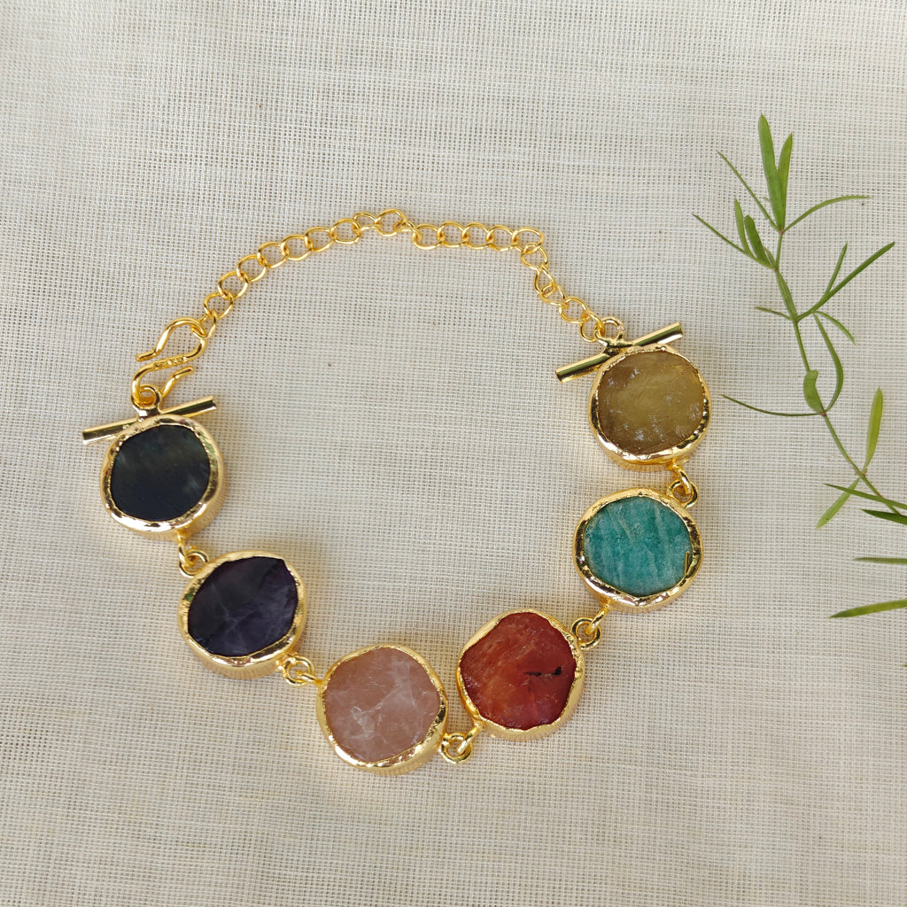 Multi quartz buttons bracelet