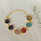 Multi quartz buttons bracelet