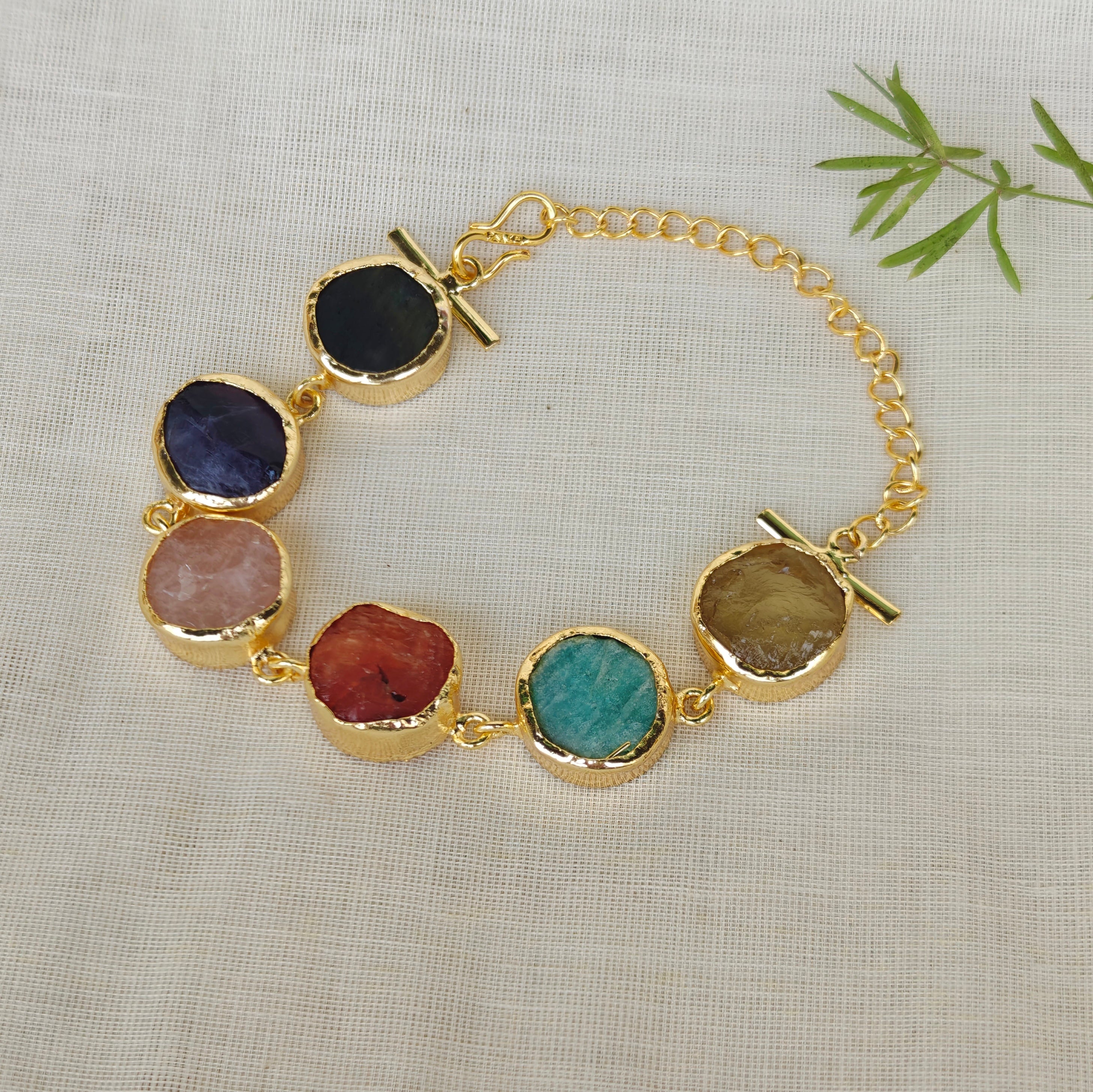 Multi quartz buttons bracelet