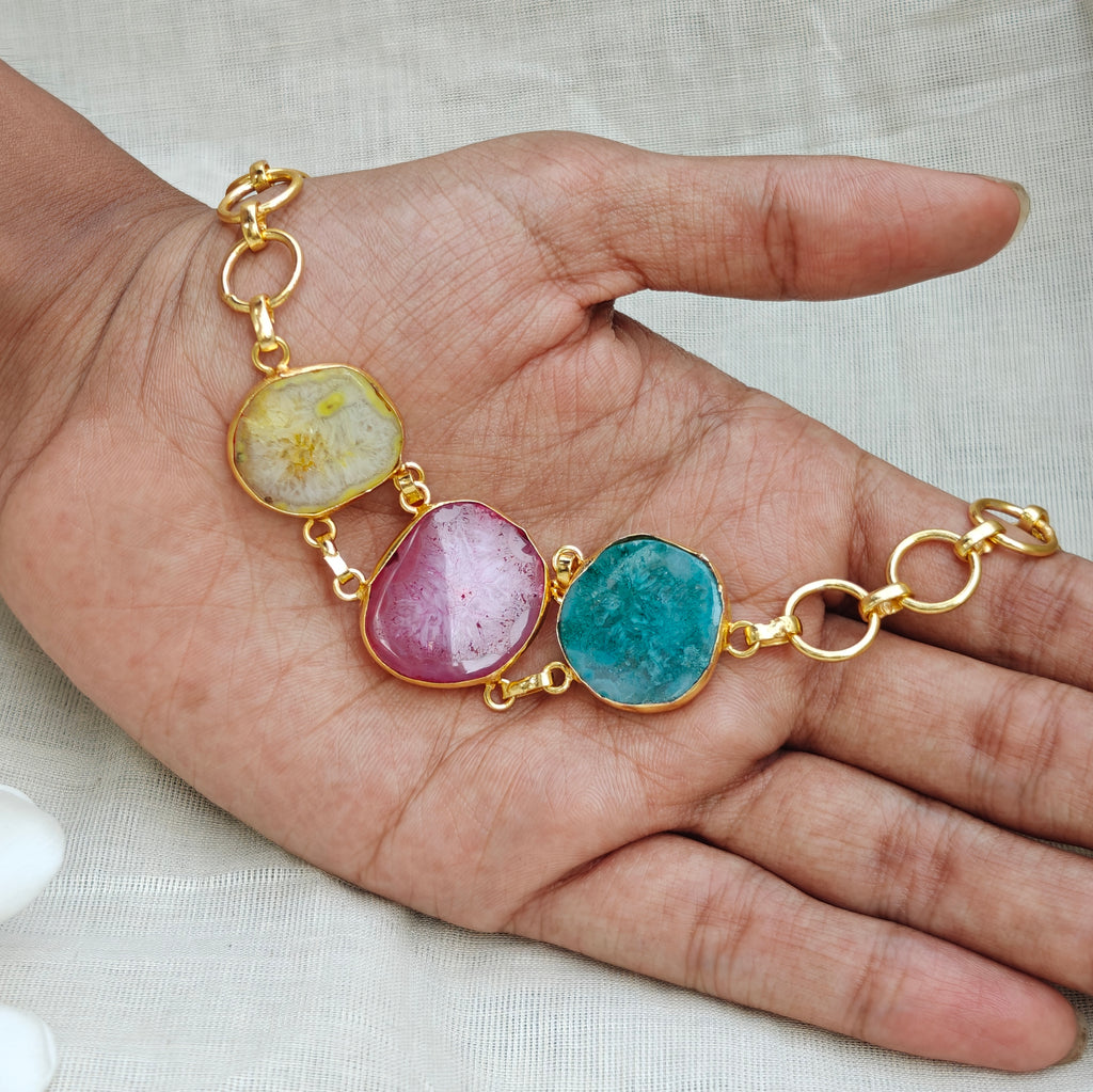 Pastel Agate Candy Crush Stone Bracelet
