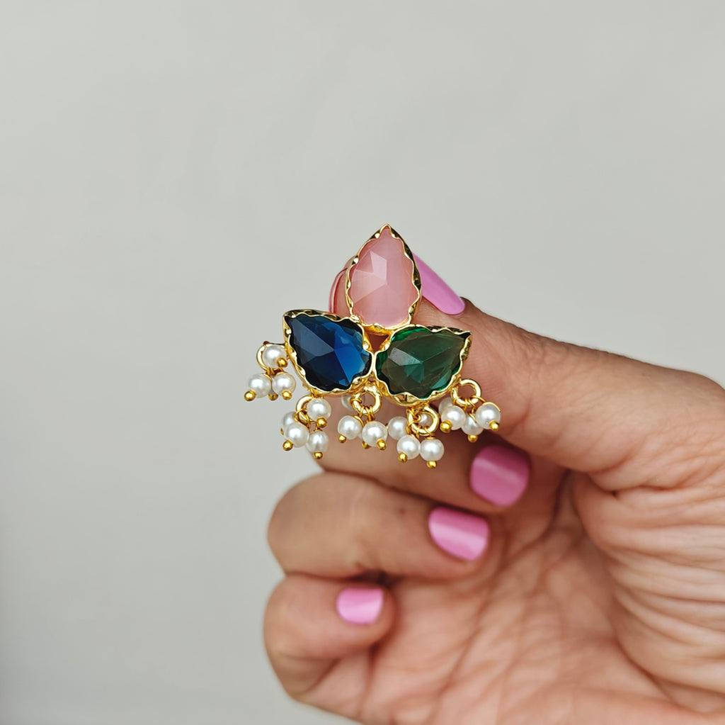 Tri-color Sparkle Earrings - light