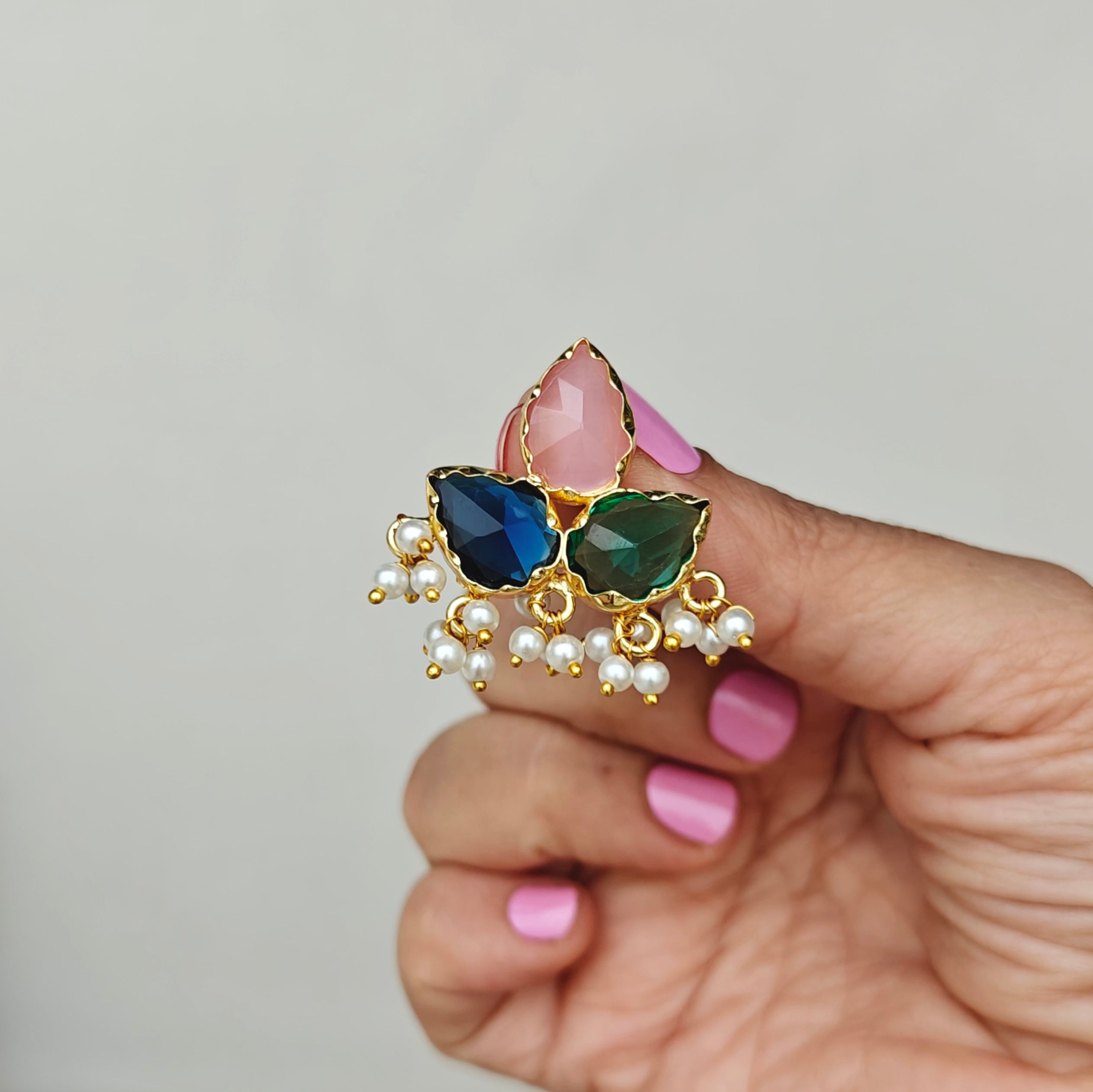 Tri-color Sparkle Earrings - light