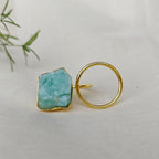 Amazonite Circle Two Finger ring